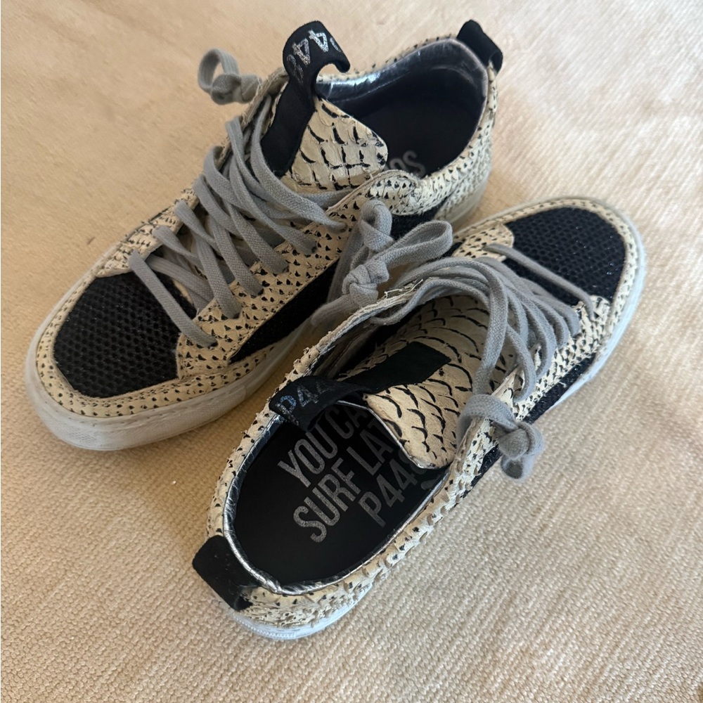 P448 Silver and Cream Sneakers
